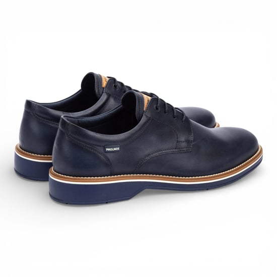 Pikolinos Heren Derby schoenen van blauw leer met vetersluiting - Bordeauxrood - Image 4