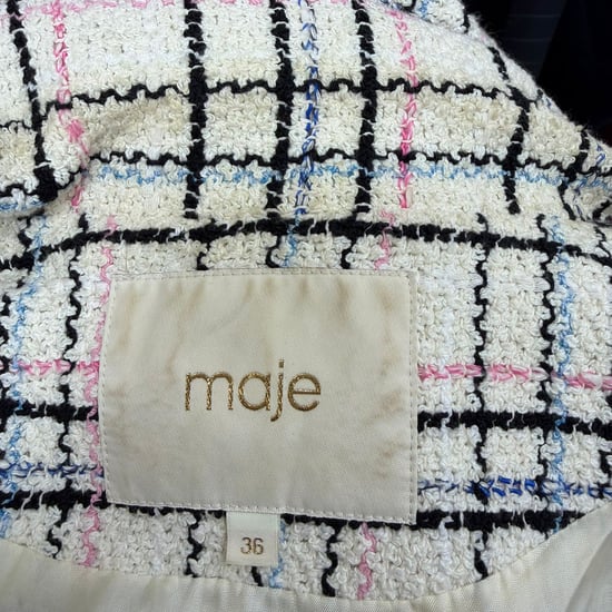 Maje Tweed geruite blazer van wit katoen - Image 4