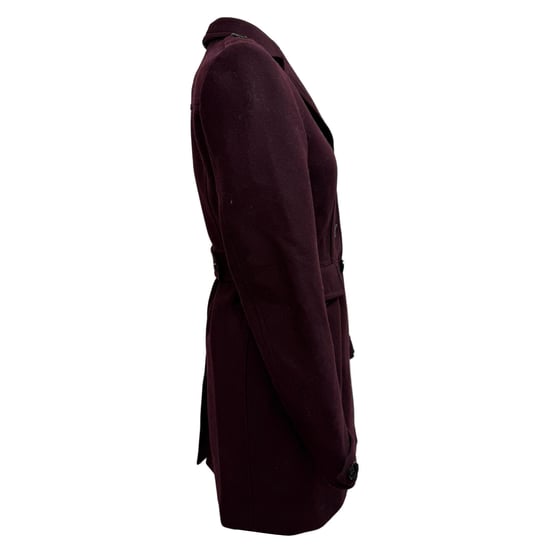 Burberry Brit single-breasted korte jas in bordeauxrode wol - Image 2