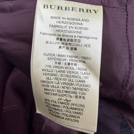 Burberry Brit single-breasted korte jas in bordeauxrode wol - Image 6
