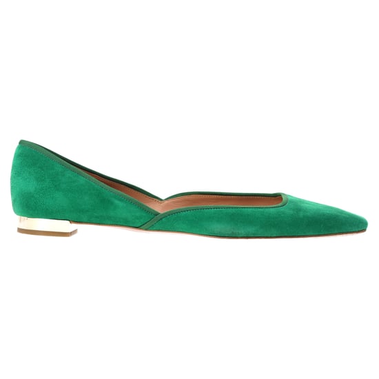 Aquazzura Maia ballerina's in groen suède - Image 1