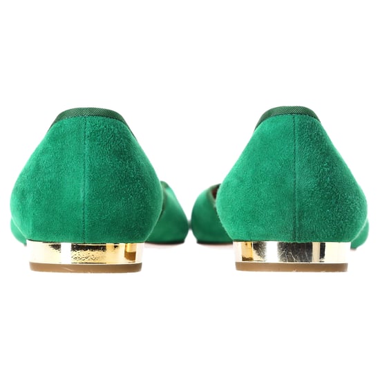 Aquazzura Maia ballerina's in groen suède - Image 3