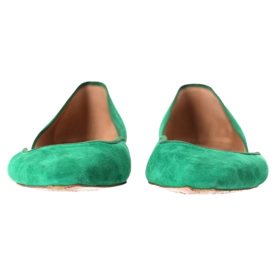 Aquazzura Maia ballerina's in groen suède - Image 4