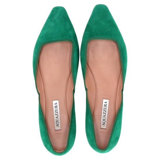 Aquazzura Maia ballerina's in groen suède - Image 5