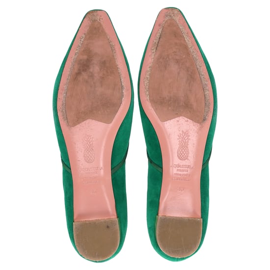 Aquazzura Maia ballerina's in groen suède - Image 6