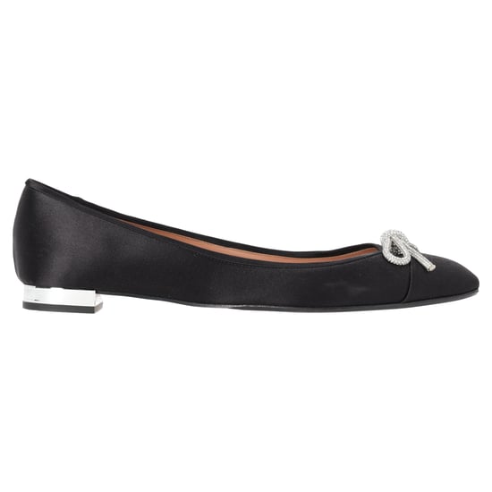 Aquazzura Parisina ballerina's met kristallen versiering in zwart satijn - Image 1