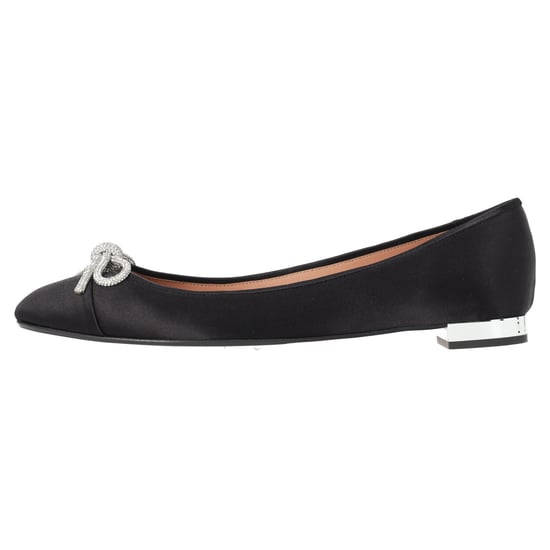 Aquazzura Parisina ballerina's met kristallen versiering in zwart satijn - Image 2