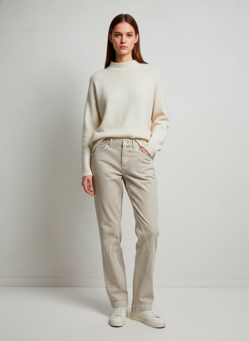 Beige rechte broek – verfijnd comfort met een moeiteloze stijl - Image 2