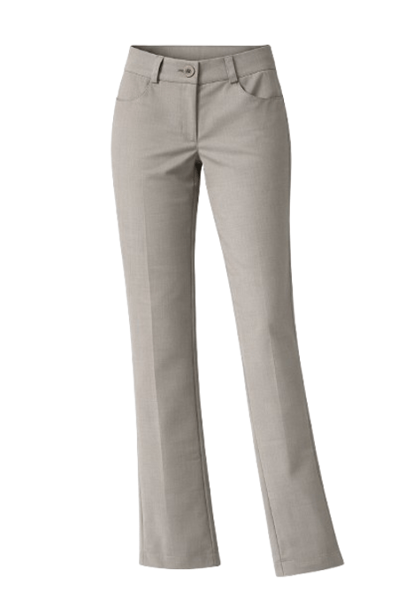 Getailleerde broek met rechte pijpen in een zachte, neutrale tint. - Image 1
