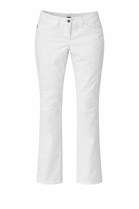 Nauwsluitende witte broek met subtiele details op de knieën - Image 1