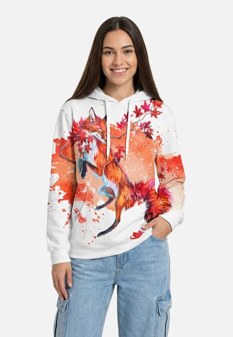"Japanese Maple Fox" Hoodie - Image 2