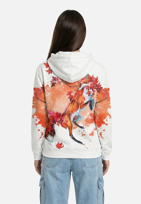 "Japanese Maple Fox" Hoodie - Image 3