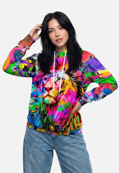 "Colorful Lion" Hoodie - Image 3