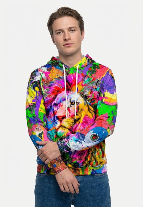 "Colorful Lion" Hoodie - Image 4