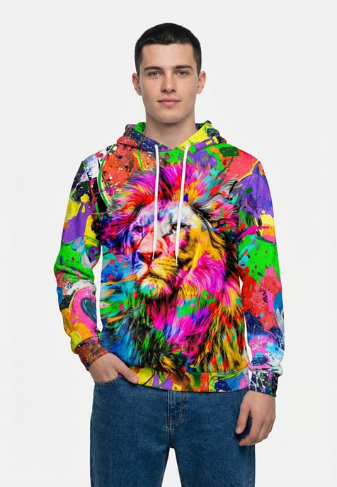 "Colorful Lion" Hoodie - Image 5
