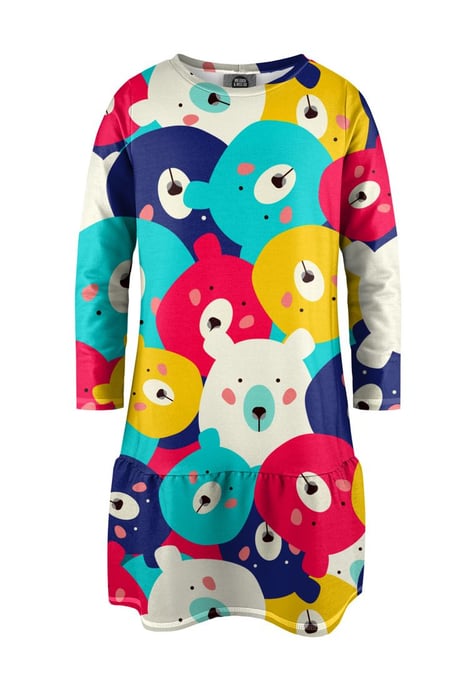 "Colorful Bears" Jurk met lange mouwen - Image 1