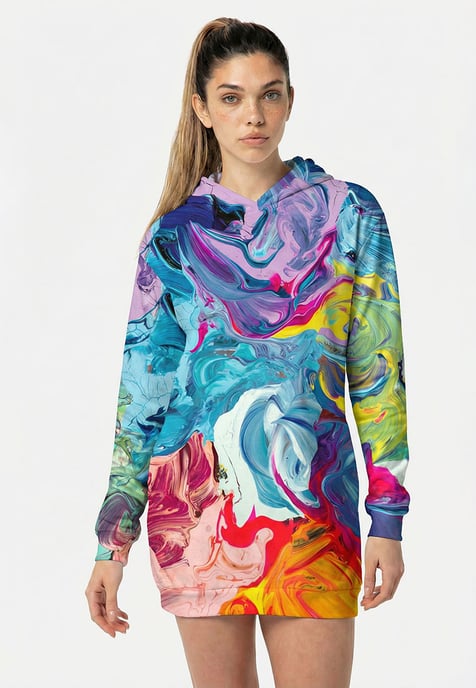 "Paintjob" Oversize hoodiejurk - Image 2