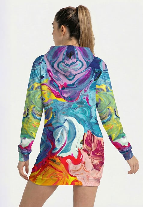 "Paintjob" Oversize hoodiejurk - Image 3