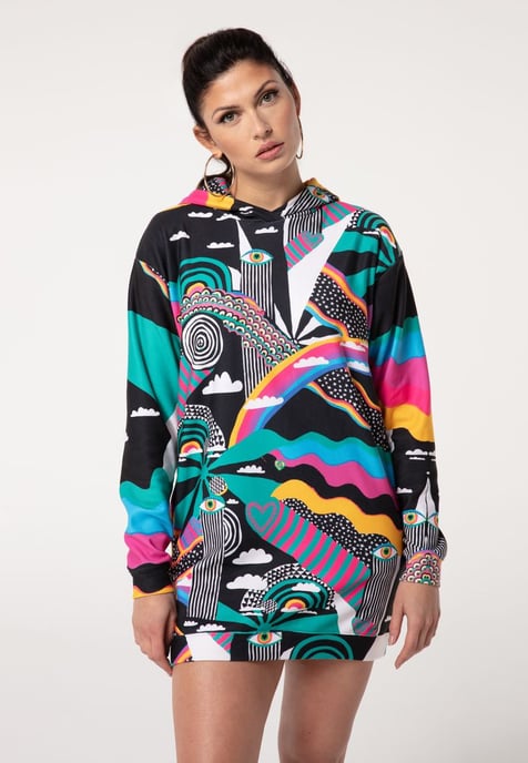 "Rainbow Landscape" Oversize hoodiejurk - Image 2