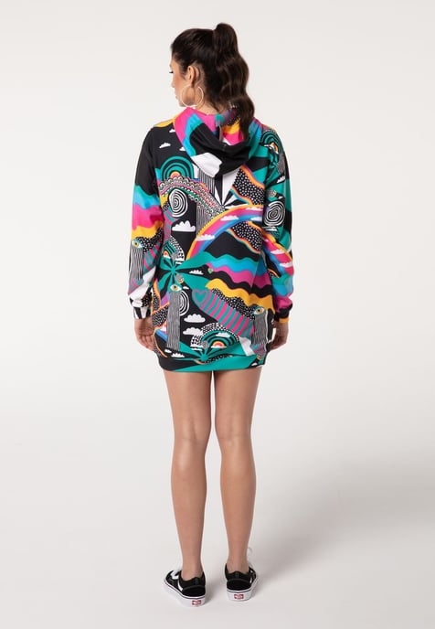 "Rainbow Landscape" Oversize hoodiejurk - Image 3
