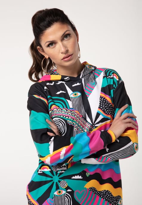 "Rainbow Landscape" Oversize hoodiejurk - Image 4