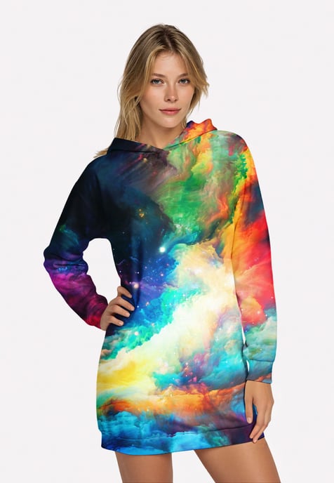 "Colorful Space" Oversize hoodiejurk - Image 2