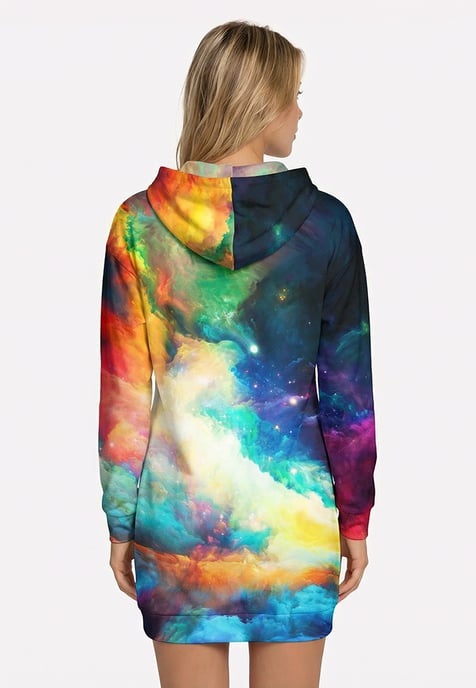 "Colorful Space" Oversize hoodiejurk - Image 3
