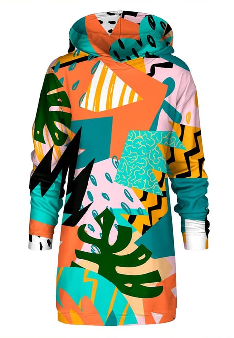 "Tropical Abstract" Oversize hoodiejurk - Image 1