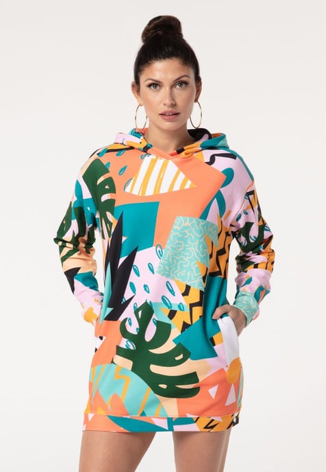 "Tropical Abstract" Oversize hoodiejurk - Image 2