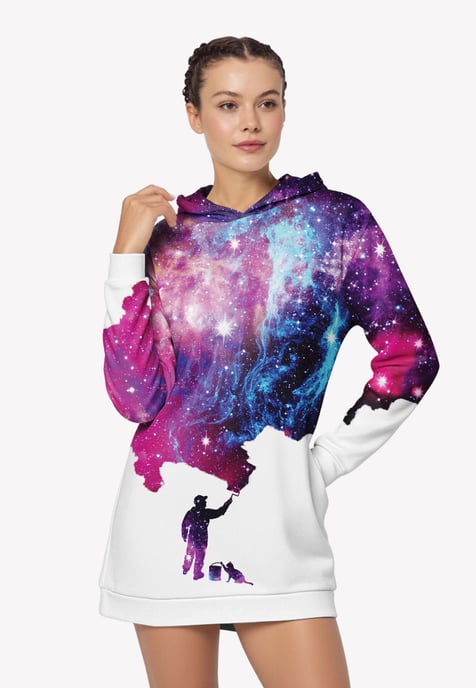 "Galaxy Painter" Oversize hoodiejurk - Image 2
