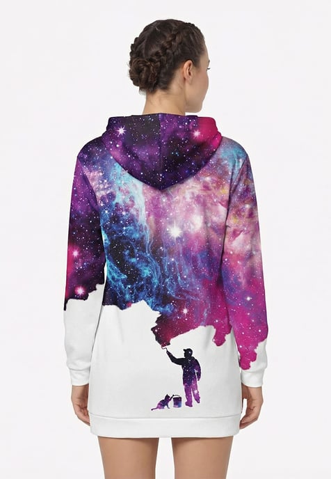 "Galaxy Painter" Oversize hoodiejurk - Image 3