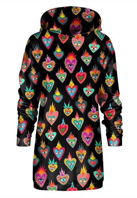 "Mexican Hearts" Oversize hoodiejurk - Image 1