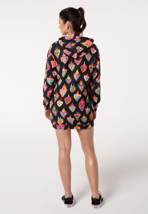 "Mexican Hearts" Oversize hoodiejurk - Image 3