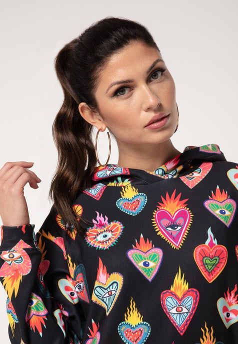 "Mexican Hearts" Oversize hoodiejurk - Image 4