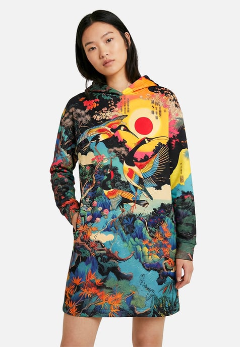 "Japanese Heron" Oversize hoodiejurk - Image 2