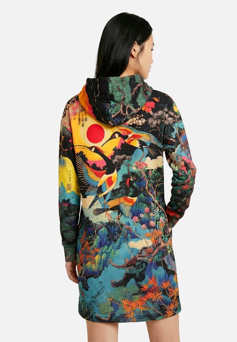 "Japanese Heron" Oversize hoodiejurk - Image 3
