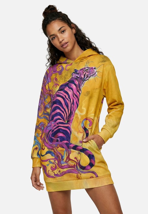 "Whisper of the Tiger" Oversize hoodiejurk - Image 2