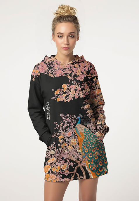 "Ornate Avian" Oversize hoodiejurk - Image 2