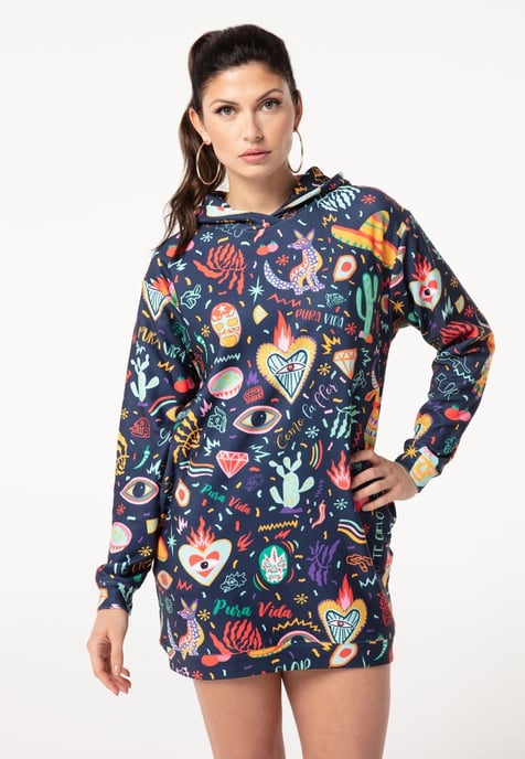 "Colorful Mexico" Oversize hoodiejurk - Image 2