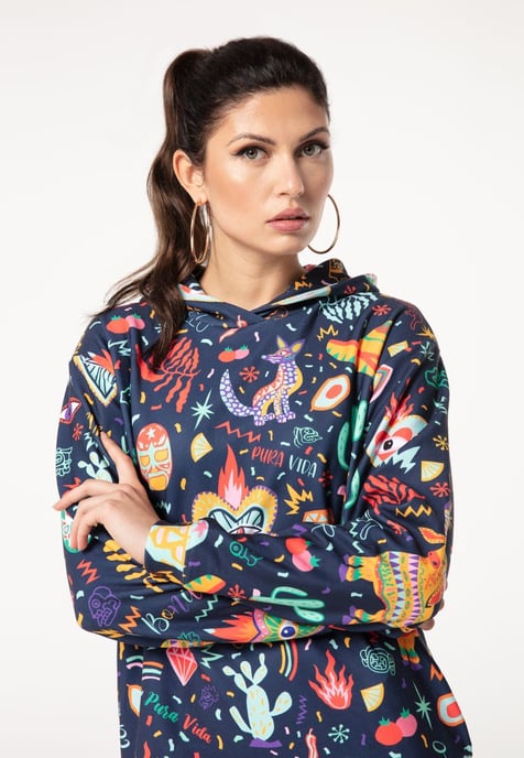 "Colorful Mexico" Oversize hoodiejurk - Image 4
