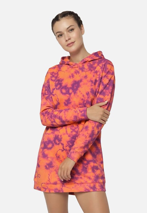 "Orange Tie Dye" Oversize hoodiejurk - Image 2