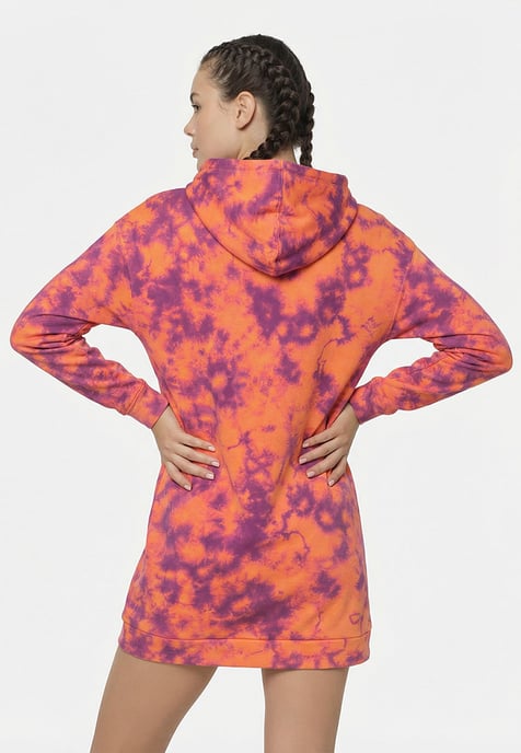 "Orange Tie Dye" Oversize hoodiejurk - Image 3