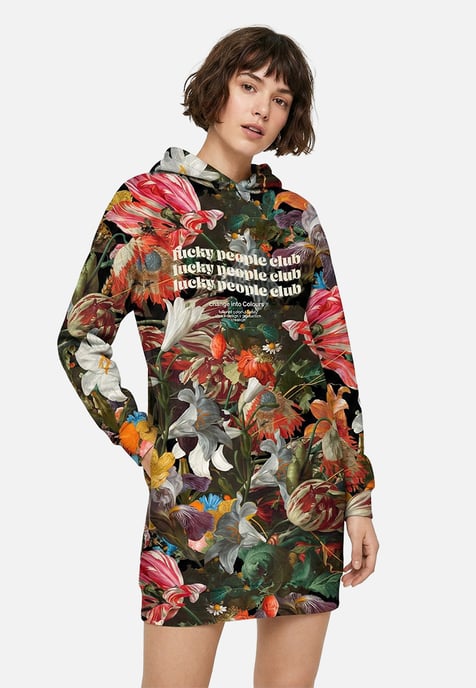 "Lucky People Club" Oversize hoodiejurk - Image 2