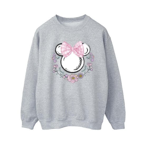 Disney Dames/Dames Minnie Mouse Strikjes & Bloemen Sweatshirt (Sportgrijs) - Image 1