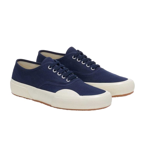 Superga Unisex Volwassenen 2430 Deck Canvas Sneakers (Marineblauw/Off White) - Image 1