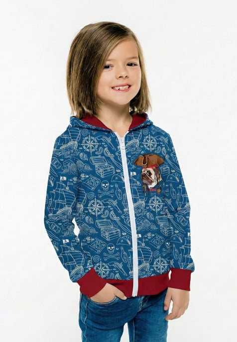 "Pirate Pug" Zip Hoodie - Image 3