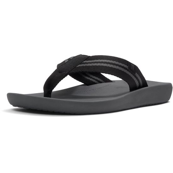 Fitflop iQushion Polyester Heren Zwart/Charcoal Slippers - Image 1