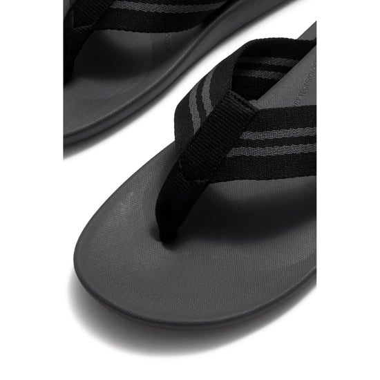 Fitflop iQushion Polyester Heren Zwart/Charcoal Slippers - Image 5