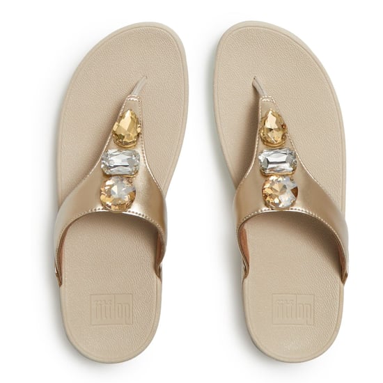 Fitflop Lulu Ultra-Jewel Teenpost Polyurethaan Dames Sandalen Platino - Image 3