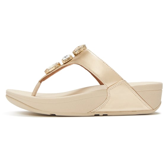 Fitflop Lulu Ultra-Jewel Teenpost Polyurethaan Dames Sandalen Platino - Image 4